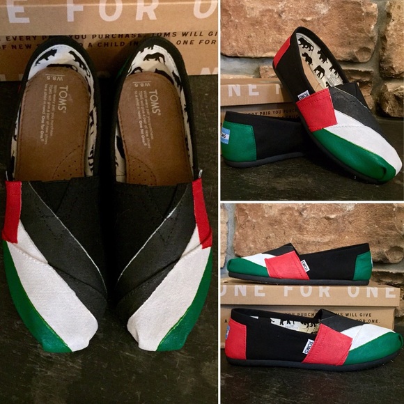 Palestine Angled Flag custom hand painted TOMS - Picture 1 of 1